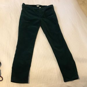 Green velvet jcrew pants